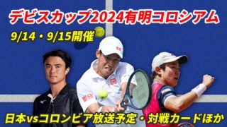 【テニス日本代表vsコロンビア デビスカップ2024】テレビ放送(配信)・日程・対戦カード【錦織圭、西岡良仁、ダニエル太郎、望月慎太郎、綿貫陽介】