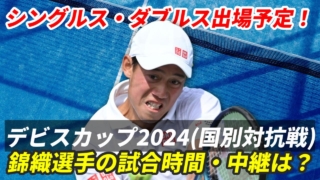 【錦織圭 デビスカップの試合予定一覧】開始日時・テレビ放送(配信)・結果・対戦情報ほか【2024年】