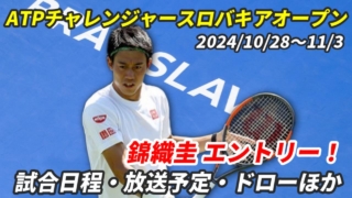 【スロバキアオープン】テレビ放送(配信)・日程・ドロー【ATPチャレンジャー・ブラチスラバ2024年 錦織圭エントリー】